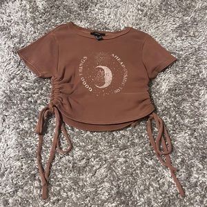 burnt orange graphic baby tee from forever 21 size small